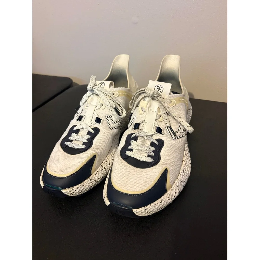 G/FORE MG4+ Golf Shoes Mens 10 Twilight White Navy Spikeless G4MS22EF42